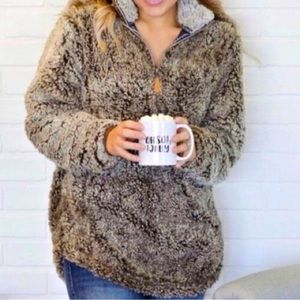 Simply Southern Pullover Half Zip Sherpa Medium